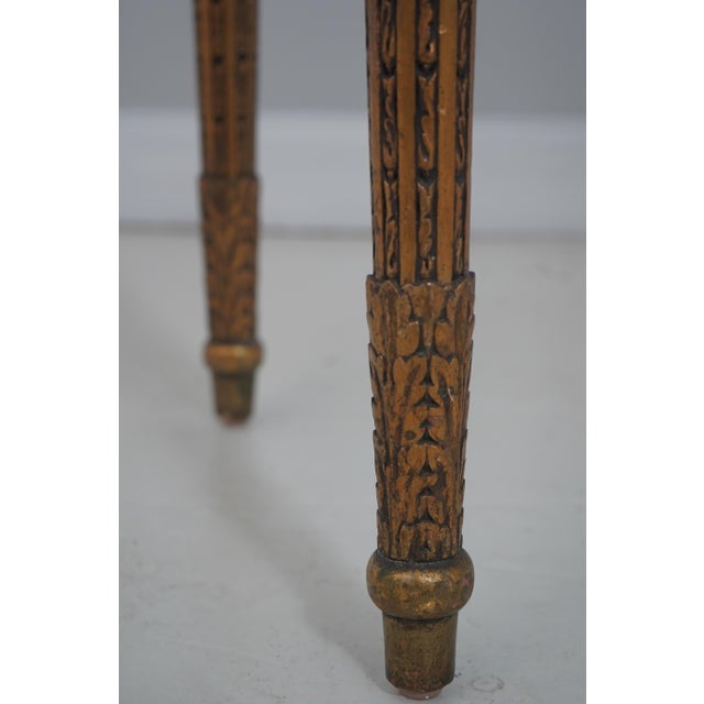 Stone French Louis XVI Style Gold Finish Marble Top Console Table For Sale - Image 7 of 13