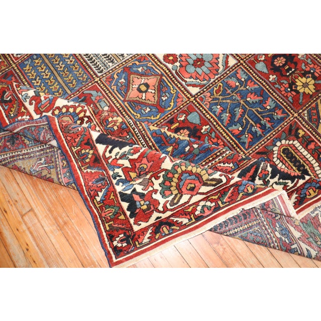 Early 20th Century Early 20th Century Zabihi Collection Persian Bakhtiari Garden Box Square Room Size Rug - 10'7" x 10'10" For Sale - Image 5 of 10
