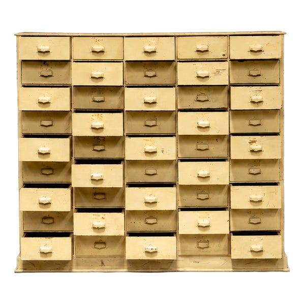 Antique 40-Drawer Workshop Cabinet, 1940 For Sale