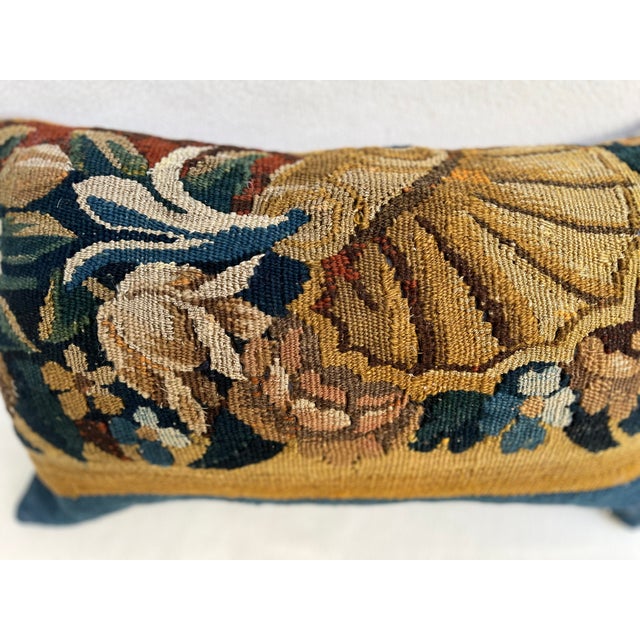 Traditional Pillow With 18th Century Tapestry Depicting Shell For Sale - Image 3 of 6