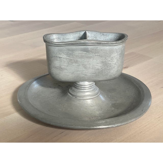 1920 Brooks Brothers Pewter Match Holder and Striker For Sale - Image 9 of 9