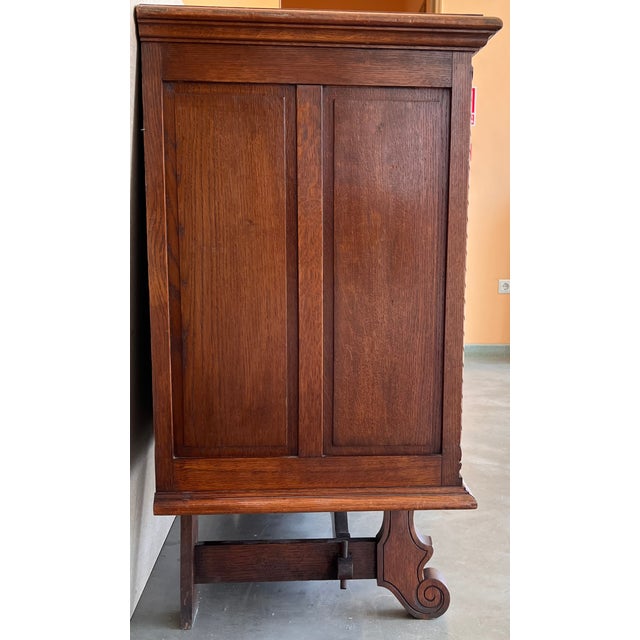 1900 - 1909 20th Century Catalan Spanish Large Buffet With Two Carved Drawers and Two Doors For Sale - Image 5 of 13
