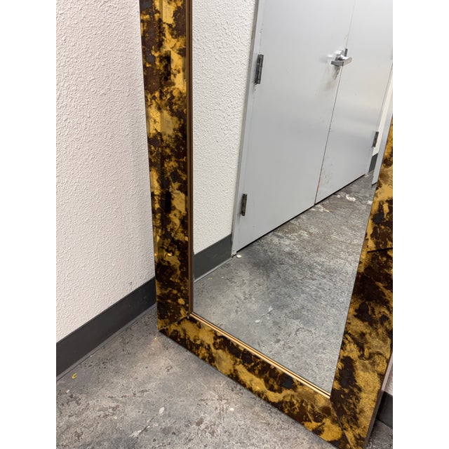 Hollywood Regency Tortoise Glass Full-Length Mirror For Sale In San Francisco - Image 6 of 12