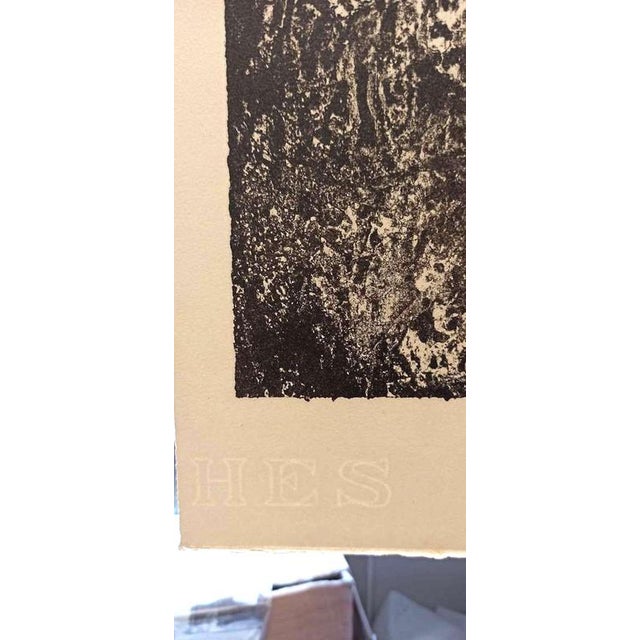 Feu is an original B/W lithograph on watermarked paper "Hes". Abstract composition by the French artist Jean Dubuffet....