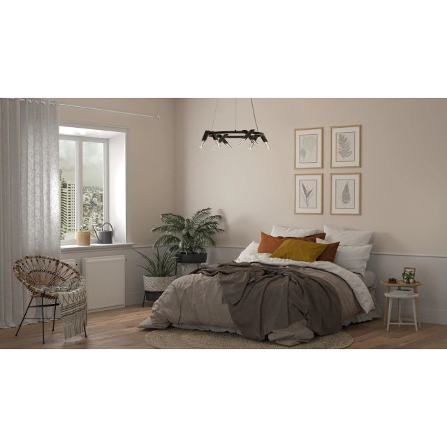 Metal Pipeline 8-Light Unique Modern Wagon Wheel Chandelier For Sale - Image 7 of 8