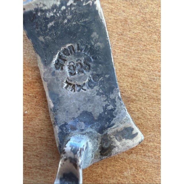 Metal Vintage 925 Sterling Silver Figural Cocktail Picks – Man, Drum, Blanket & House For Sale - Image 7 of 9