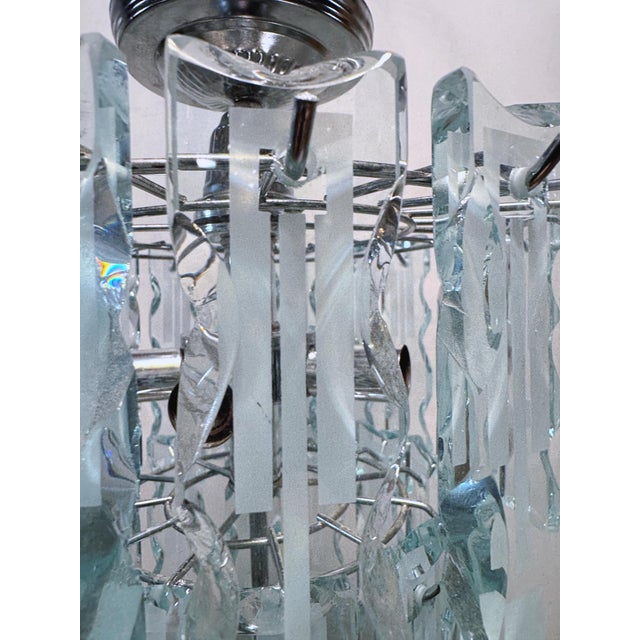 1970's Modern Art Deco Chandelier For Sale - Image 4 of 9