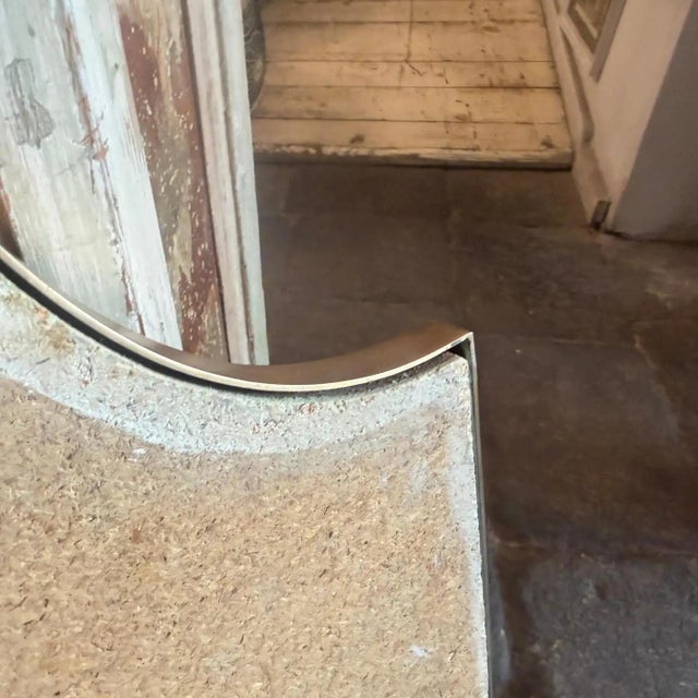 1950s Gio Ponti Style Mid-Century Modern Brass Shield Italian Wall Mirror For Sale - Image 14 of 14