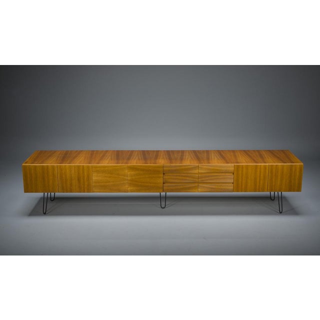 Mid-Century Wall Unit Cabinet and Sideboard in Walunt, 1970s, Set of 2 For Sale - Image 16 of 17