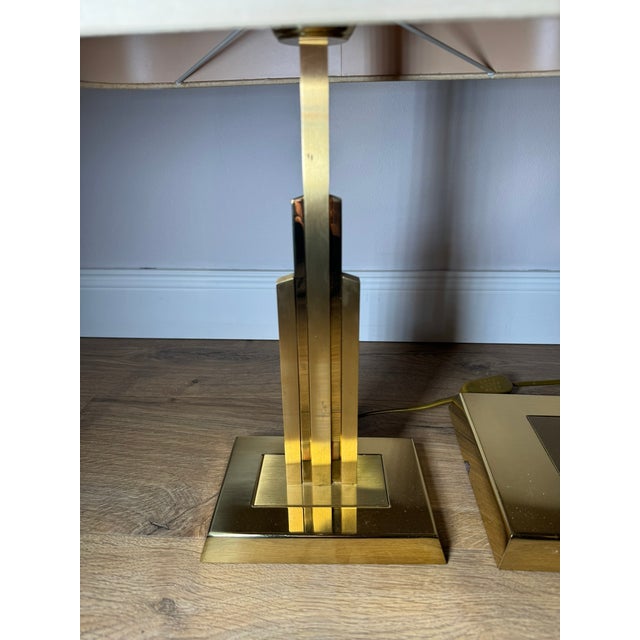 1970s Brass Table and Floor Lamps, 1970s, Set of 3 For Sale - Image 5 of 15