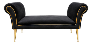 Vintage Black Fabric Bench, 1980s