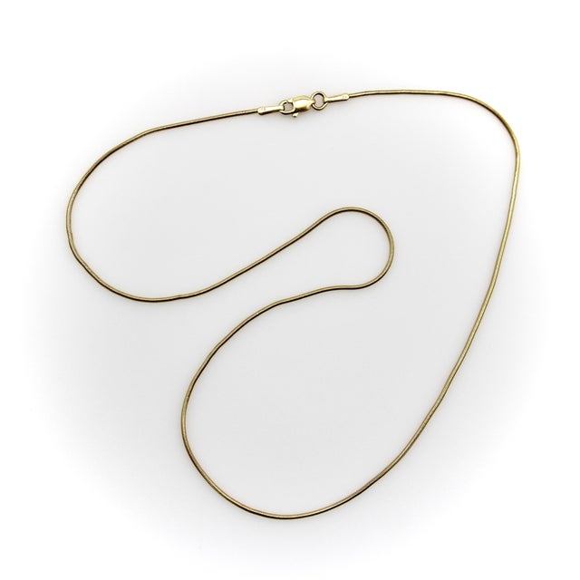 Vintage 14k Gold 16.25” Snake Chain For Sale - Image 4 of 6