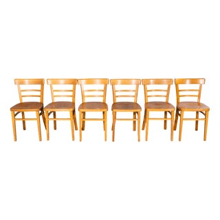 Vintage Beech Dining Chairs, 1960s, Set of 6 For Sale