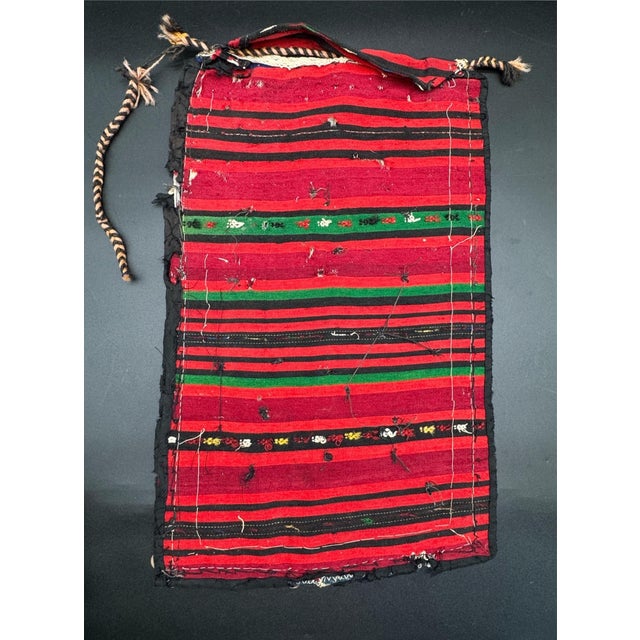 Red Vintage Bulgarian Folk Costume Apron, Prestilka For Sale - Image 8 of 17