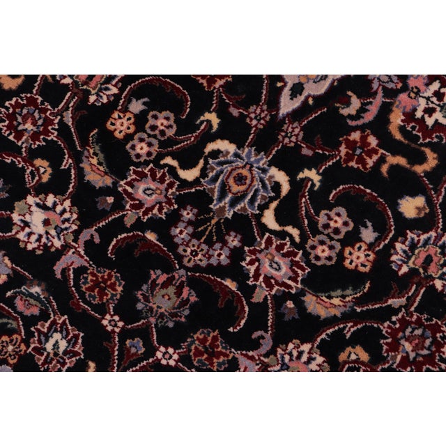Shabby Chic 1990's Pak-Persian Black/Gray Wool Rug - 3'0'' X 5'1'' For Sale - Image 4 of 9