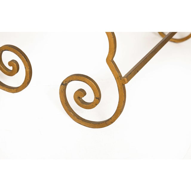 French Moderne Gilded Iron Set of Three Nesting Tables Ca. 1950s For Sale - Image 14 of 15