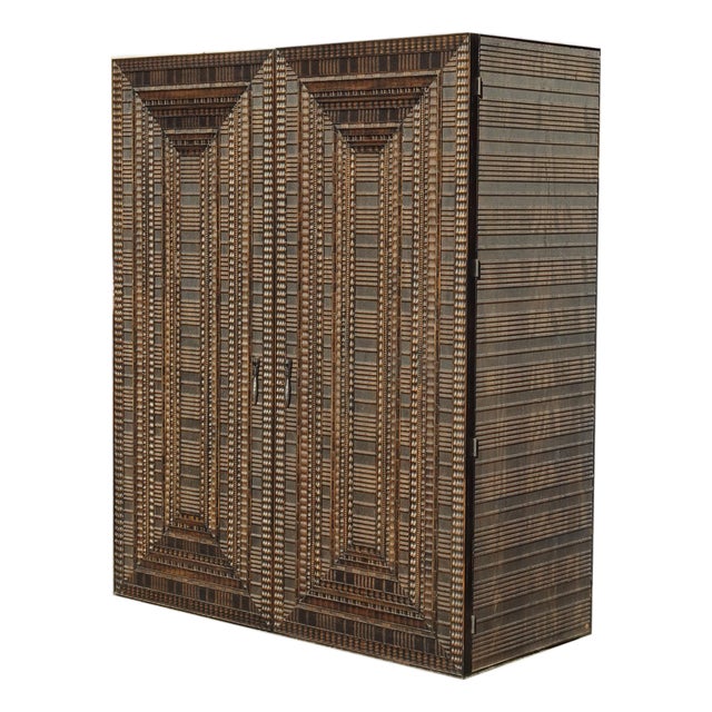 Alfonso Marina Kapelle Armoire Storage Cabinet Brown W Ornate Frame For Sale
