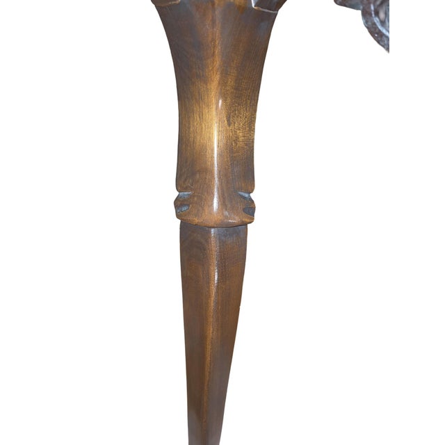Late 20th Century Sherrill Made in Italy Carved Wood & Marble Console Table For Sale - Image 6 of 10