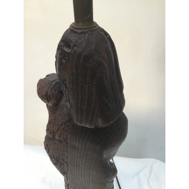 Sculpture Materials Mid- Century Plaster Table Lamp Madonna and Child For Sale - Image 7 of 11