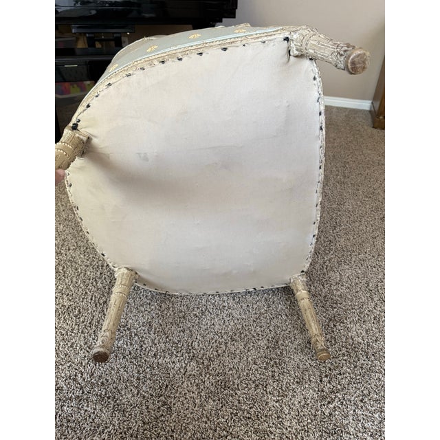 Late 19th Century Louis XVI Carved Bergere Chair For Sale In Phoenix - Image 6 of 12