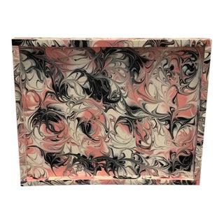 Contemporary Bojay Inc. Colorful Swirled Resin Tray For Sale