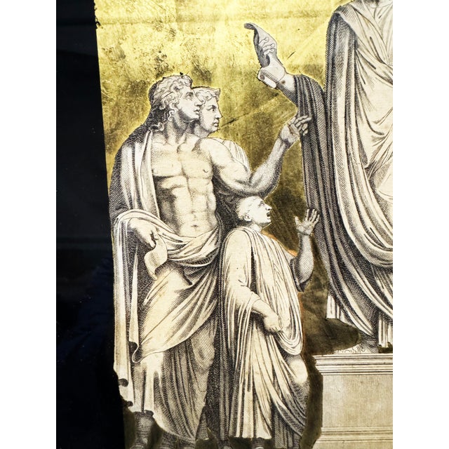 1950s Neoclassic Decoupage Reverse Painting Engraving Framed Art - Set of 2 For Sale - Image 9 of 9
