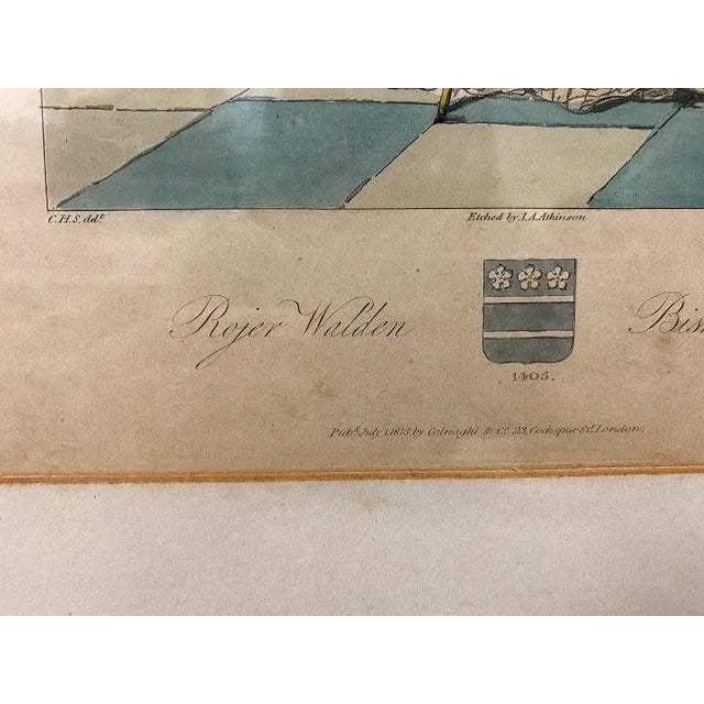 Antique Hand Colored Etching and Aquatint, Rojer Walden, Bishop of London, 1813 For Sale In San Diego - Image 6 of 10