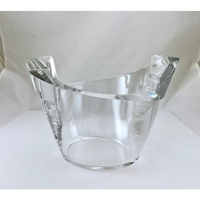 Contemporary 1990s Orrefors Contemporary Clear Crystal Glass Bowl Signed For Sale - Image 3 of 6