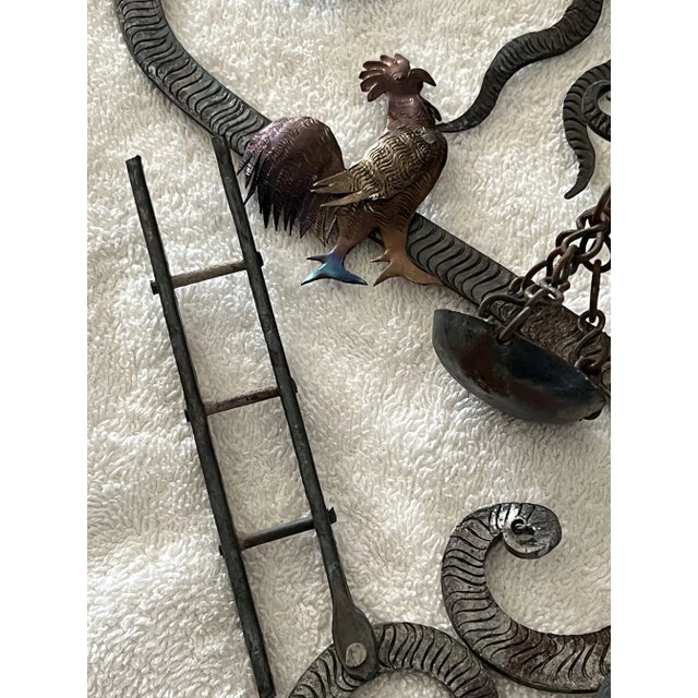 Vintage Guadalupe Hermosillo Escobar of Chiapas Hand Forge Rooftop Wrought Iron Cross For Sale - Image 12 of 12