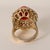 1970s 1970s David Webb Coral and 4.60 Carats Diamond 18k Gold Ring, Size 8 For Sale - Image 5 of 6