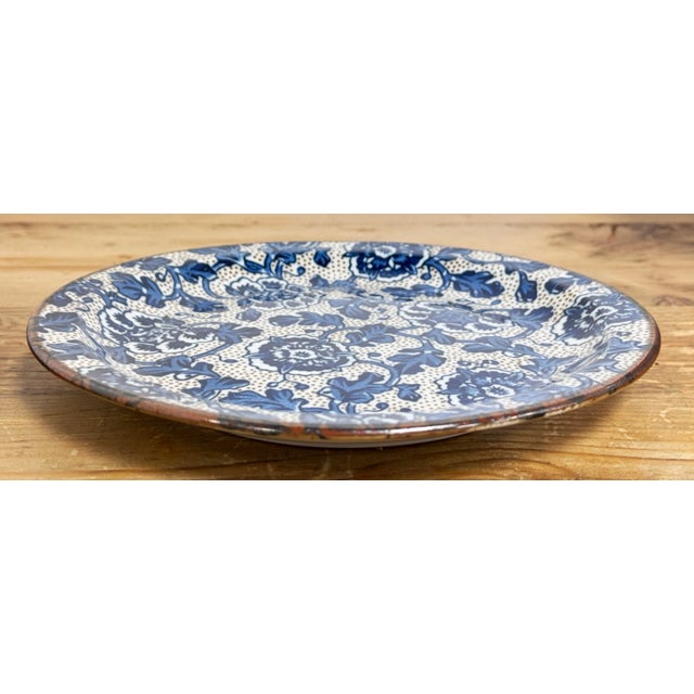 Mid 20th Century Vintage Takahashi Ironstone Blue Floral Side Plates, Pair For Sale - Image 5 of 6