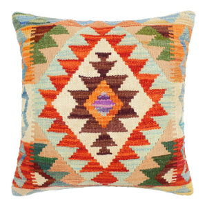 Boho Chic Turkish Alica Hand Woven Kilim Throw Pillow