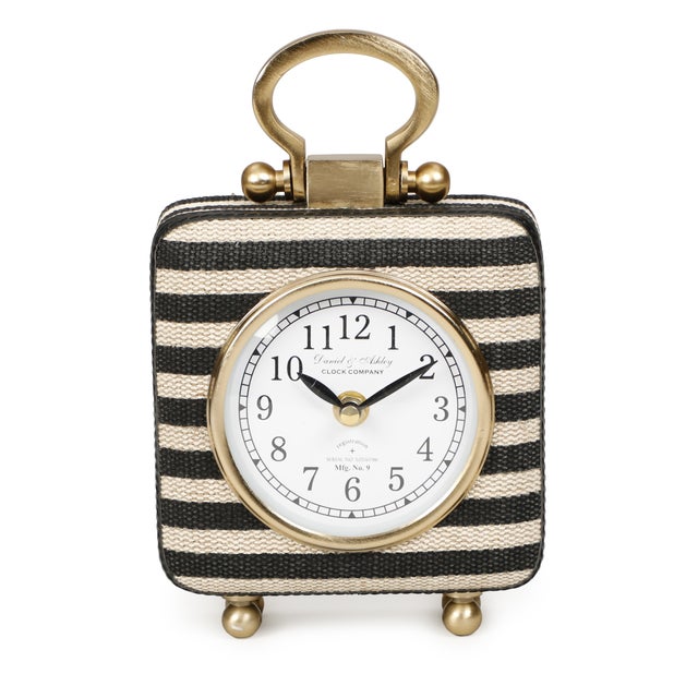 2020s Mona Black Striped Standing Accent Clock For Sale - Image 5 of 8