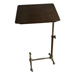 Vintage Brass Adjustable Height Music Stand Writing Table For Sale