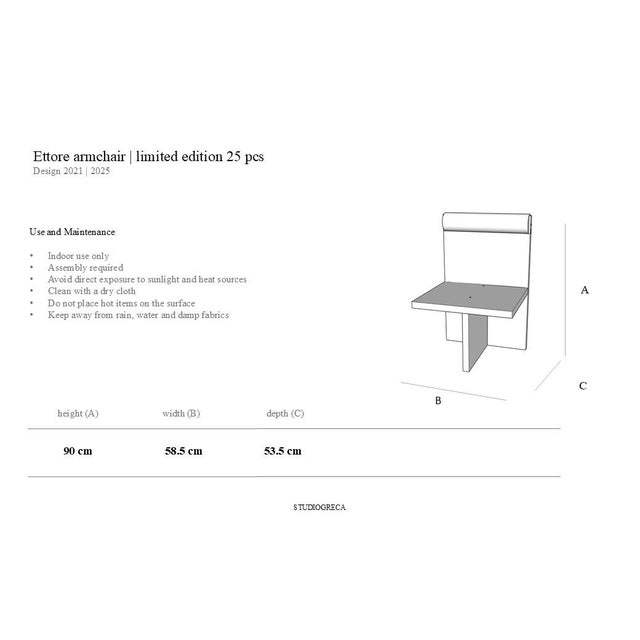 Ettore Armchair by Studio Greca For Sale - Image 15 of 16