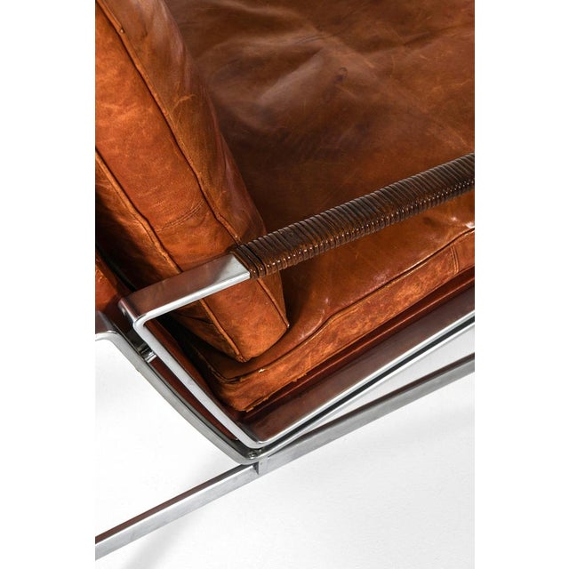 Brown Sofa in Steel and Leather by Preben Fabricius & Jørgen Kastholm, 1960s For Sale - Image 8 of 10