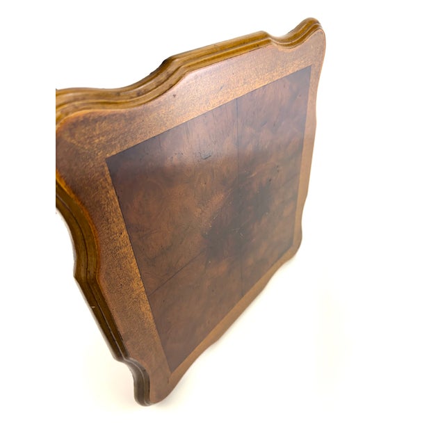 Vintage r.a. Importing Co. Burl Wood Tripod Drinks Table For Sale - Image 4 of 13
