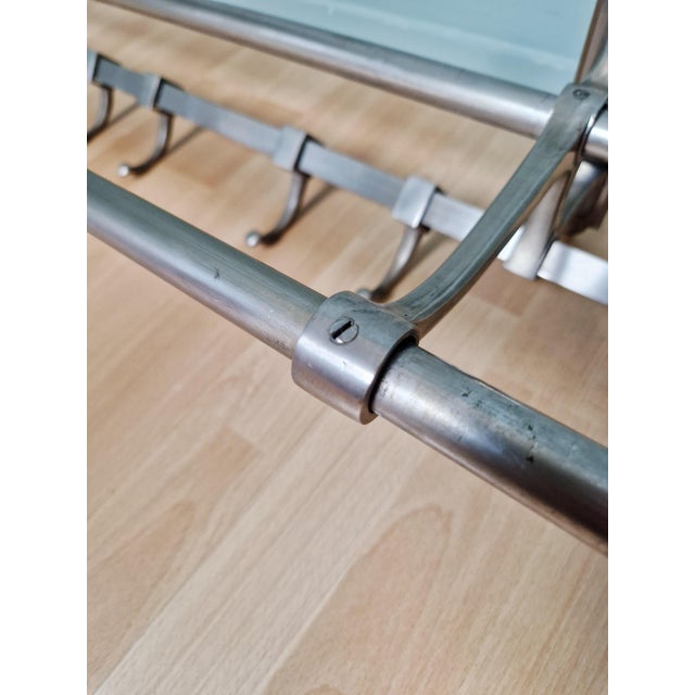 Art Deco Wall-Mounted Coat Rack in Nickel-Plated Brass, 1920s For Sale - Image 12 of 15
