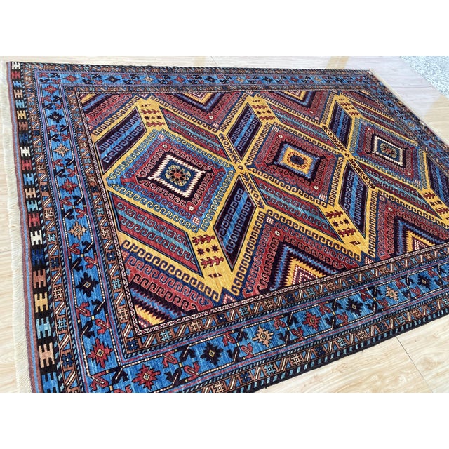 Brick Red Vintage Wool Lori Pambak Kazak Rug For Sale - Image 8 of 14