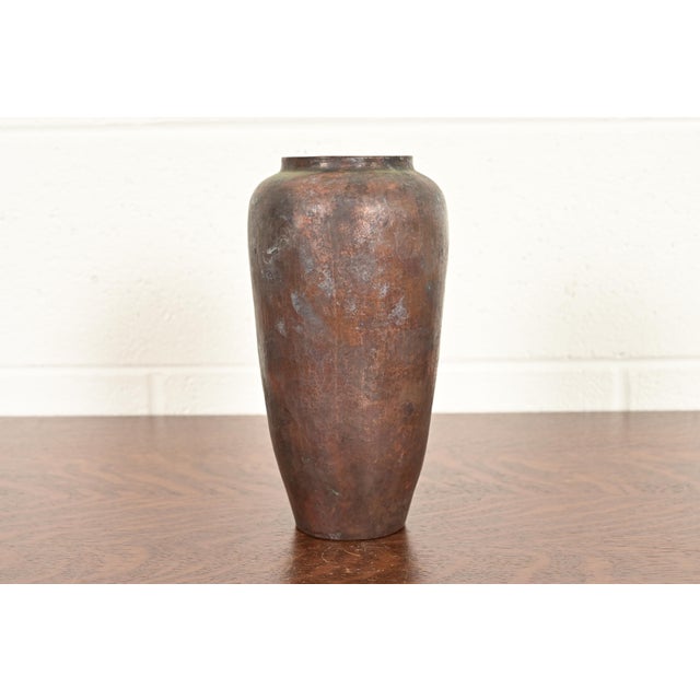 Ramon Ramirez Arts & Crafts Hammered Copper Vase For Sale - Image 9 of 9