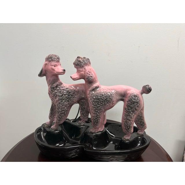 1950's Pink Poodle t.v. Lamp With Planter | Chairish