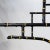 Vintage Black and Gold Bamboo-Inspired Iron 60-Inch Double-Ended Pool Table/Long Dining Table Pendant Light For Sale - Image 4 of 11