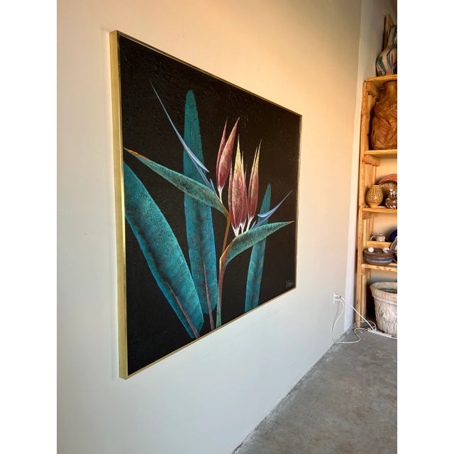 Large, striking painting by Lee Reynolds! I'm pleased to offer for sale this beautiful oversized Tropical Hollywood...