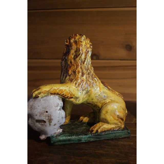 Italian 1980s Italian Pottery Lions - A Pair For Sale - Image 3 of 12