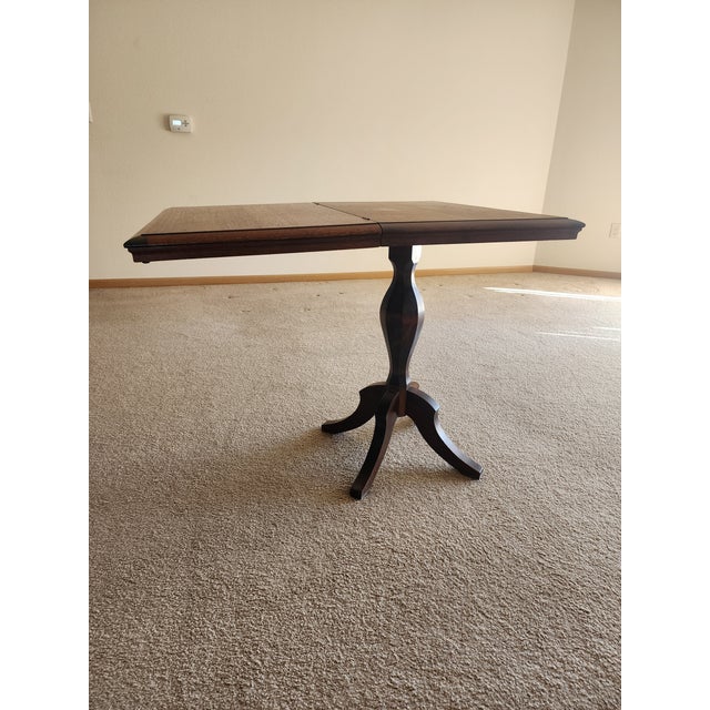 Mid 20th Century Pedestal flip-topGame Table For Sale - Image 4 of 6