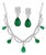 45 Ct Zambian Emerald and 12 Ct Diamond Necklace and Earring Bridal Suite For Sale