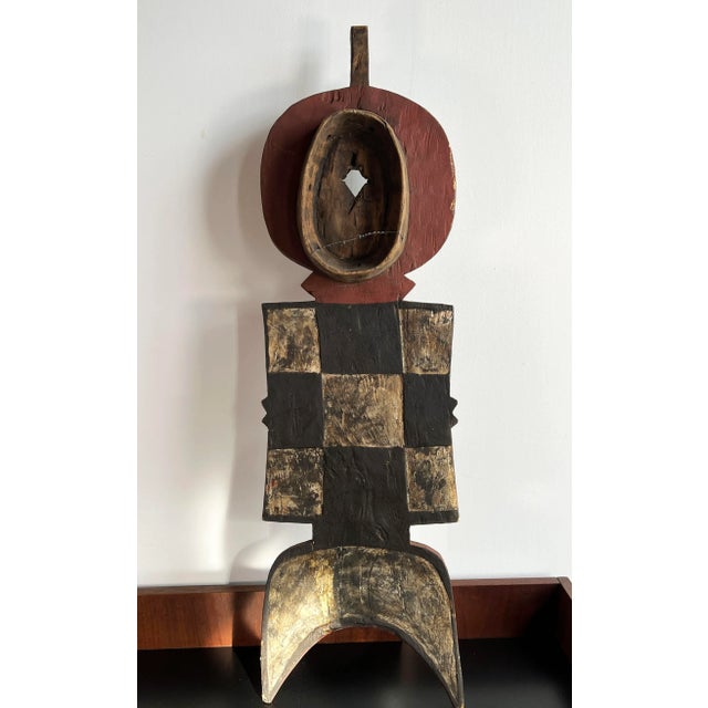 Wood Large Vintage 38" West African Hand Carved Tribal Bobo Mask From Burkina Faso For Sale - Image 7 of 8