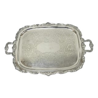 Vintage Poole Epca Sevenoaks 650 Large Silver Plated Serving Platter Bar Tray B For Sale