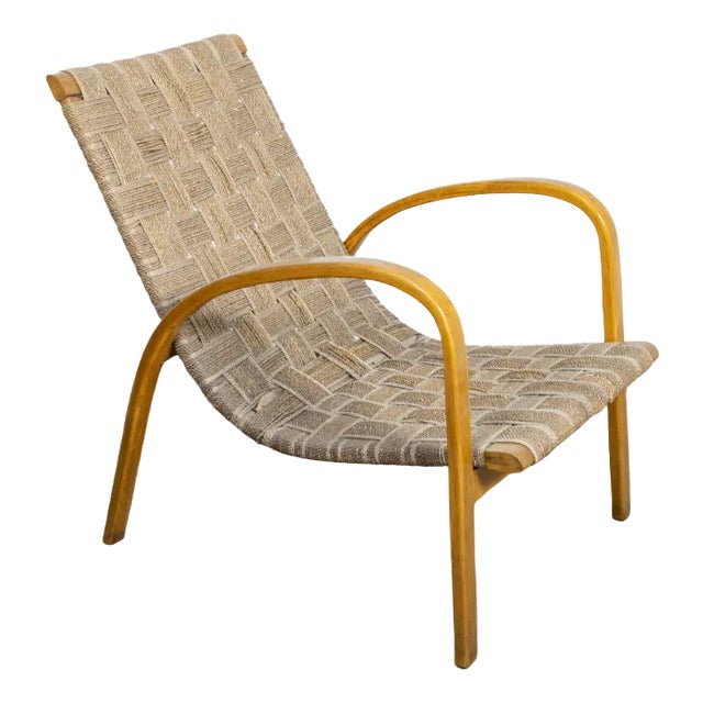 Basket in Beech and Rope, 1950s For Sale