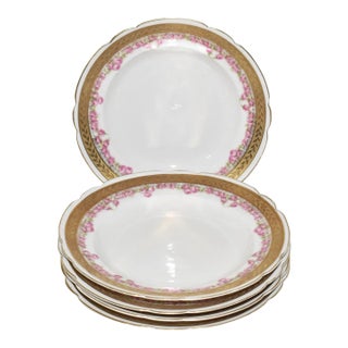 Early 20th Century Bavaria Royal Bayreuth Hand-Painted Porcelain Bowls- Set of 5 For Sale